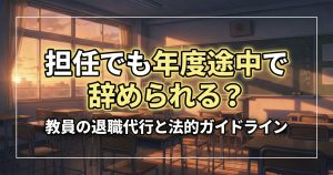担任でも年度途中で辞められる?教員の退職権と法的根拠|公立・私立学校の法律ガイドライン